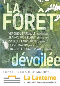 affiche de l'exposition la forêt dévoilée mai 20017 Pôle Culturel la Lanterne véronique Arnault