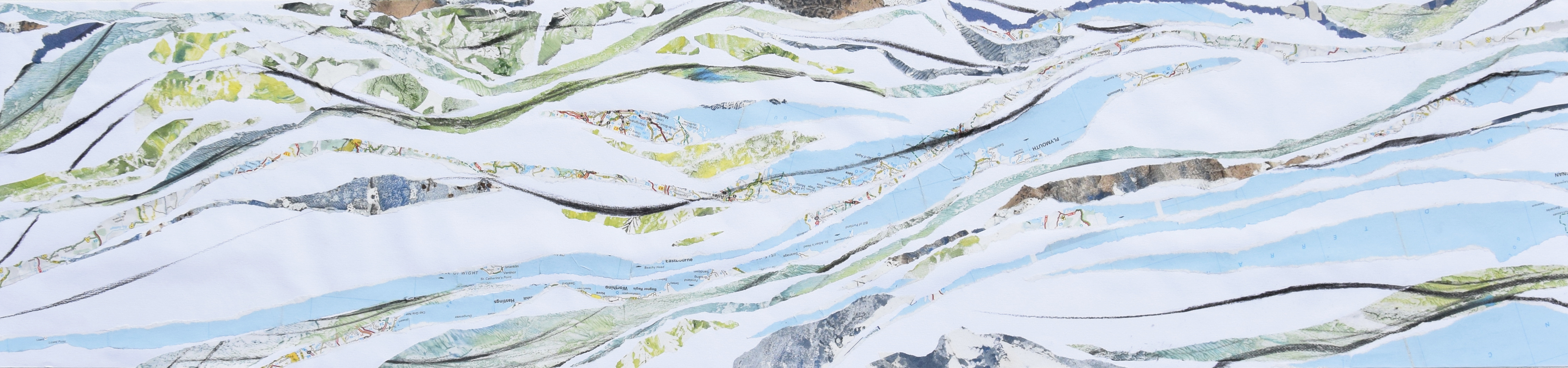 Peinture et collage de Véronique Arnault, plasticienne