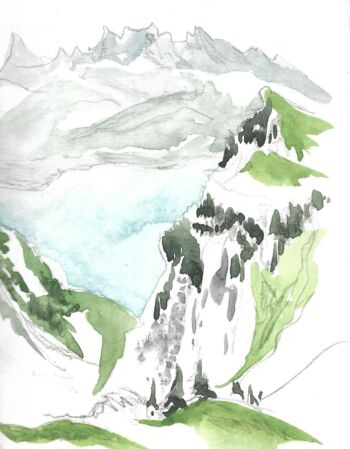 croquis esquisses Véronique Arnault forêt montagne