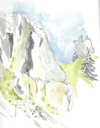 croquis esquisses Véronique Arnault forêt montagne