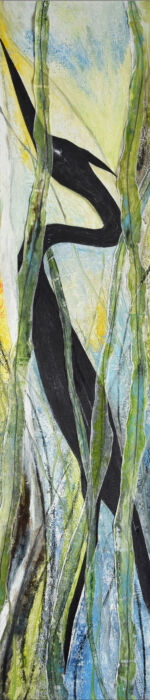 Peinture et collage de Véronique Arnault, plasticienne