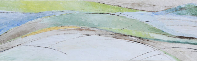 Une peinture collage de véronique arnault artiste peintre plasticienne