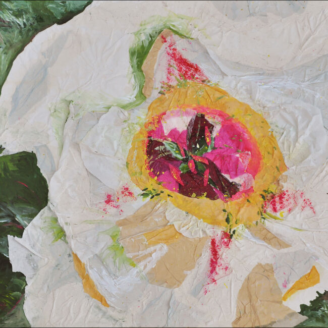 Peinture collage réalisé par veronique arnault