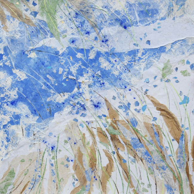 Peinture collage réalisée par Véronique Arnault