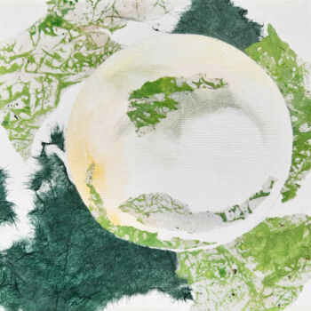 Saison, peinture collage de Véronique Arnault plasticienne 2021