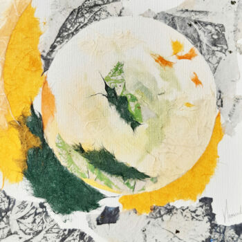 Saison, peinture collage de Véronique Arnault plasticienne 2021