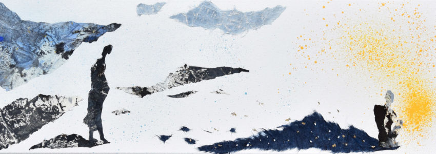 Oeuvre réalisée par véronique Arnault, artiste peintre plasticienne dans le cadre d'un travail autour de l'oeuvre poétique de Victor Hugo