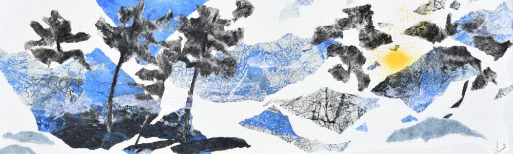 Oeuvre réalisée par véronique Arnault, artiste peintre plasticienne dans le cadre d'un travail autour de l'oeuvre poétique de Victor Hugo