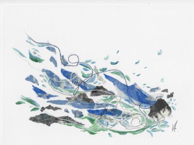 Eclat d'eau est une création de Véronique Arnault, artiste peintre plasticienne