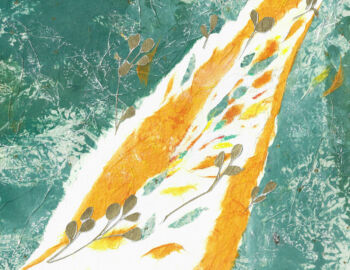 Série de peintures et collages réalisés par Véronique Arnault, peintre, plasticienne, autour de Vingt regards sur l'Enfant Jésus d'Olivier Messiaen.