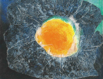 Série de peintures et collages réalisés par Véronique Arnault, peintre, plasticienne, autour de Vingt regards sur l'Enfant Jésus d'Olivier Messiaen.