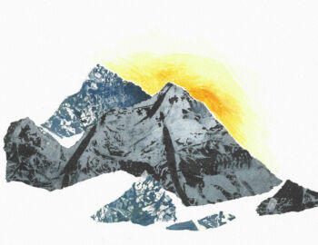 Série de peintures et collages réalisés par Véronique Arnault, peintre, plasticienne, autour de Vingt regards sur l'Enfant Jésus d'Olivier Messiaen.