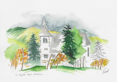 Aquarelles d'Alsace réalisées par Véronique Arnault, plasticienne, à partir de ses carnets de voyage.