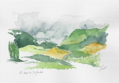 Aquarelles d'Alsace réalisées par Véronique Arnault, plasticienne, à partir de ses carnets de voyage.