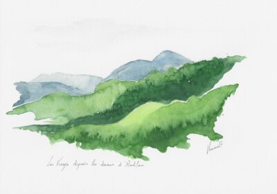 Aquarelles d'Alsace réalisées par Véronique Arnault, plasticienne, à partir de ses carnets de voyage.